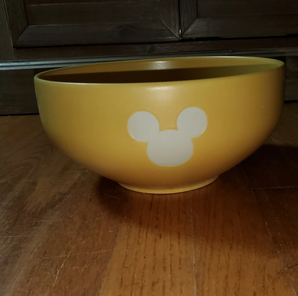 Disney Yellow Serving Bowl with Mickey Mouse Design RARE